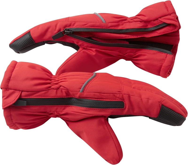Andy & Evan Kids' Zip Gloves, Waterproof Winter Snow Gloves, Side Zippers, Touchscreen, Ski Snowboard Sledding, Warm Fleece Palms - Image 1